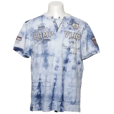 Henley shirt (Blue, White) from Violento Cotton, Elastane