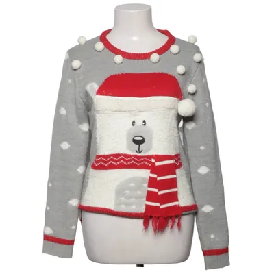 Julesweater (Grå, Rød, Hvid) fra Merry Christmas Polyester