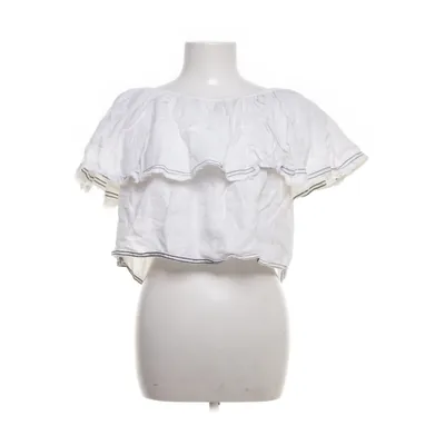 Crop top (White) from Zara Woman Linen