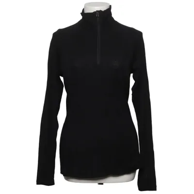 Unterziehshirt (Stilren svart underställströja, funktionell och smidig tröja med polo med kort dragkedja.) von Pierre Robert Merinowolle, Tencel