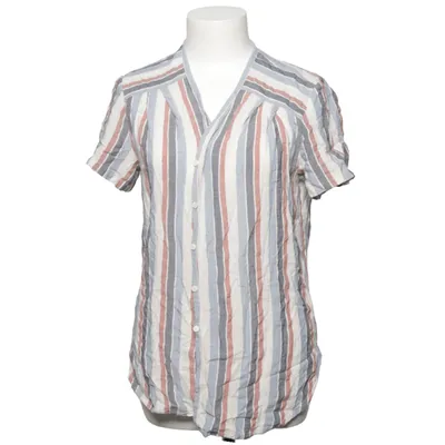 Short sleeve shirt (Blue, Red, White) from Max Studio Linen, Viscose
