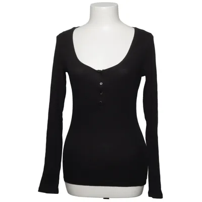 Henley T-shirt (Sort) fra H&M Basic Bomuld, Elastan