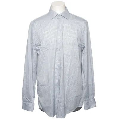 Shirt (Blue, White) from Dressmann Cotton, Elastane