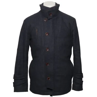Coat (Blue) from Johnny Love Cashmere, Polyamide, Wool
