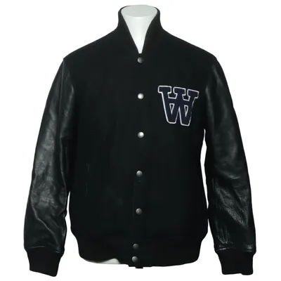Collegejacka (Svart) från Wood Wood Bomull, Skinn, Polyester, Ull