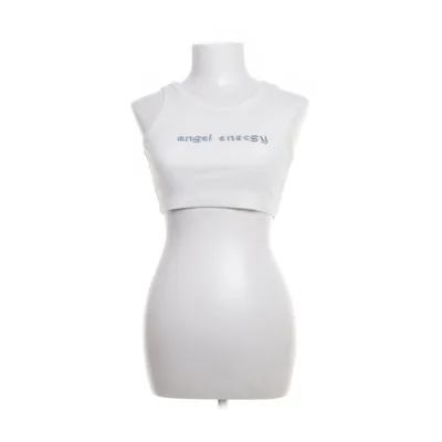 Crop top (Wit) van Romwe Katoen, Polyester