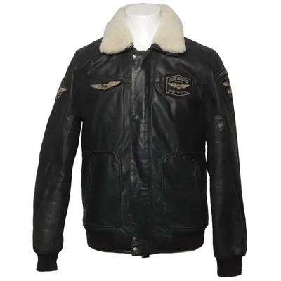 Pilotjakke (Sort) fra PME Legend Bomuld, Læder, Polyester