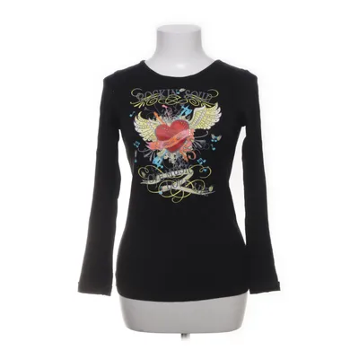 Långärmad t-shirt (Svart, Flerfärgad) från Gina Bomull, Polyester