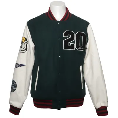 Collegejacke (Grün, Weiß, Rot) von New Era Polyester, Polyurethan, Viskose, Wolle