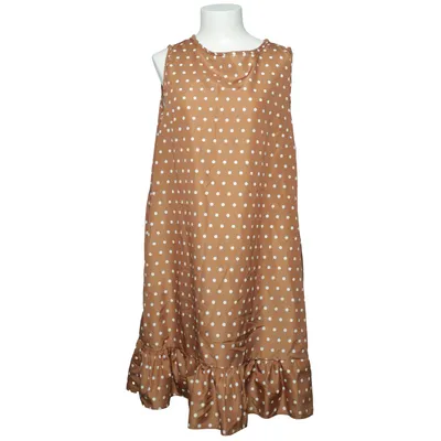 Jurk (Bruin, Wit) van Ziranmei Katoen, Polyester
