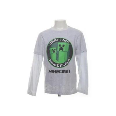 Långärmad t-shirt (Grå, Vit, Grön) från Mojang Bomull, Polyester