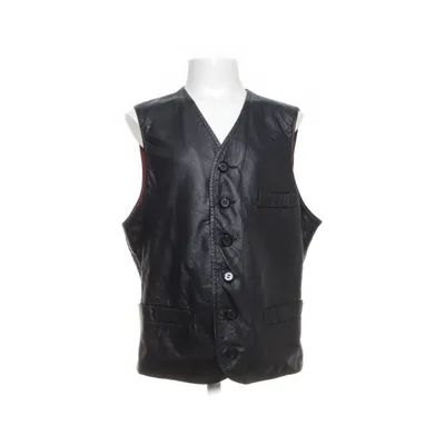 Leren vest (Zwart) van Malte Hulten