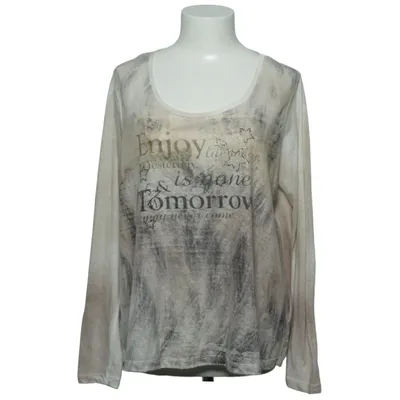Langærmet t-shirt (Beige, Grå) fra Key Largo Polyester, Viscose