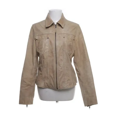 Läderjacka (Beige) från Lily of the Valley Polyester, Skinn
