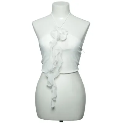 Halter neck top (White) from ASOS Design Elastane, Polyester