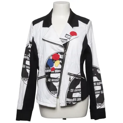 Bikerjacke (Weiß, Schwarz, Mehrfarbig) von 101 Idees Baumwolle, Elasthan