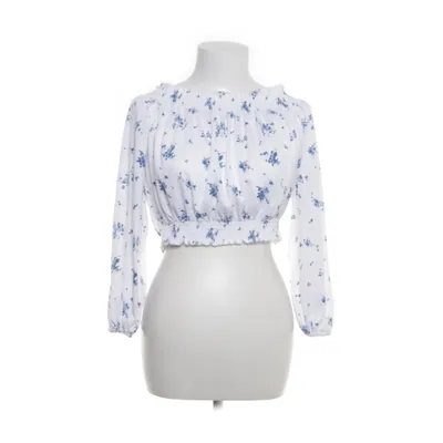 Crop top (Wit, Blauw) van Divided by H&M Polyester, Elastaan