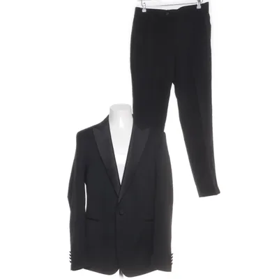 Suit (Black) from Royal Black Polyester, Wool