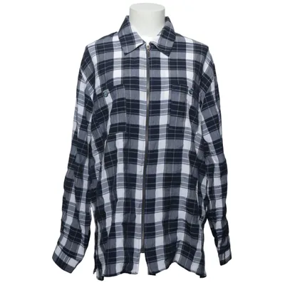 Shirt (Blue, White, Gray) from Snap Polyester, Viscose