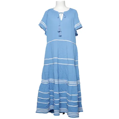 Långklänning (Blå, Vit) från Indiska Polyester, Viskos