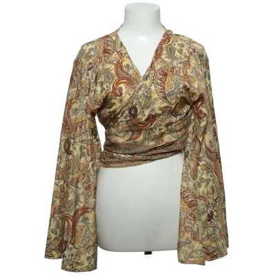 Wikkelblouse (Beige, Bruin, Meerkleurig) Zijde