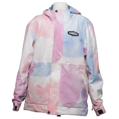 Skijakke (Pink, Blå, Hvid) fra Siroko Elastan, Polyamid, Polyester