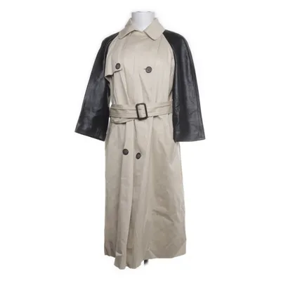 Trenchcoat (Beige, Zwart) van Topshop Katoen, Leer, Acetaat