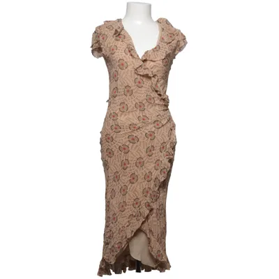 Wrap dress (Beige, Brown, Orange) from Laura Ashley Polyester, Silk