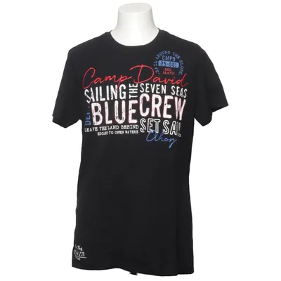 T-shirt (Zwart, Meerkleurig) van Camp David Katoen