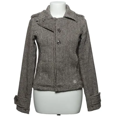 Pea coat (Brown, White) from Element Polyester, Wool