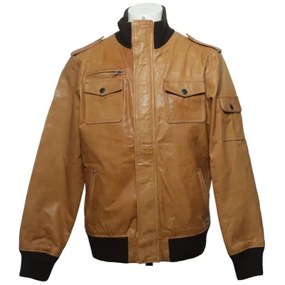 Læderjakke (Brun) fra Jack & Jones Jeans Intelligence Læder, Polyester