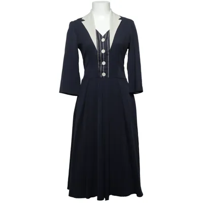 Jurk (Blauw, Beige) van Miss Candyfloss Elastaan, Polyester, Viscose