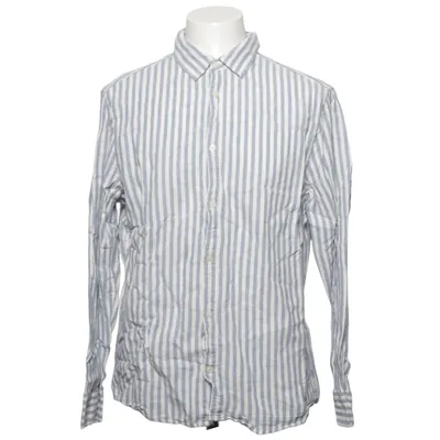 Shirt (Blauw, Meerkleurig) van H&M Man Katoen, Linnen