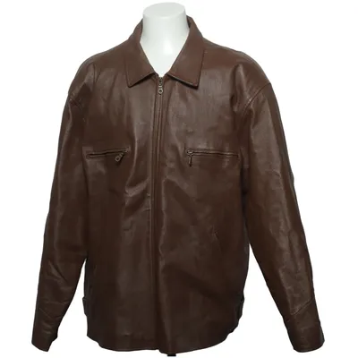 Läderjacka (Brun) från Gino Bellini Acetat, Skinn, Polyester