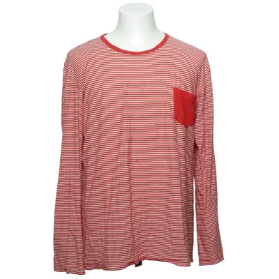 Long sleeve T-shirt (Red, White) from PL & CO Casual Attire Cotton