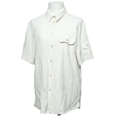 Short sleeve shirt (Beige) from Oscar Linen, Polyester, Viscose