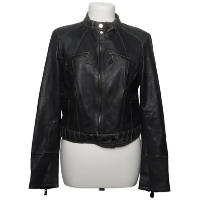 Læderjakke (Sort) fra Zara Basic Læder, Polyester