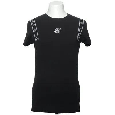 T-shirt (Zwart) van SikSilk Katoen, Elastaan
