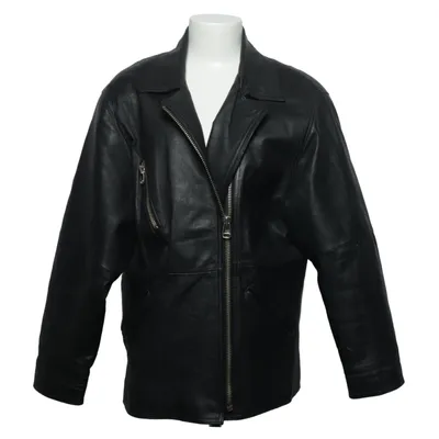 Bikerjakke (Sort) fra Lindex Connect Acetat, Læder, Nylon, Polyester