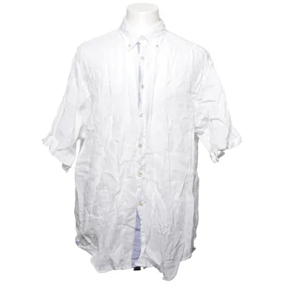 Korte mouwen shirt (Wit, Blauw) van Tom Rusborg Linnen