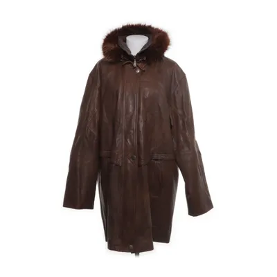 Leather jacket (Brown) from Jilani Collection Polyester, Leather
