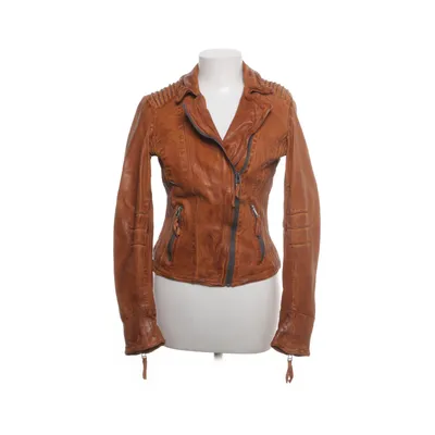 Biker jacket (Brown) from Freaky Nation Cotton, Polyester, Leather