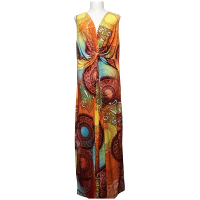 Robe longue (Orange, Jaune, Multicolore) de Happi Élasthane, Polyester
