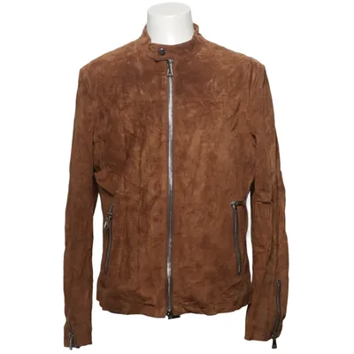 Läderjacka (Brun) från Frontmen Polyester, Mocka