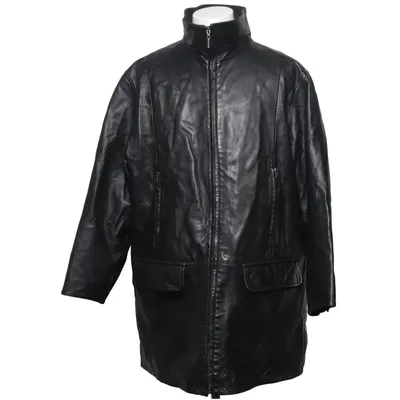 Leather jacket (Black) from Big L Acrylic, Leather, Polyester, Wool