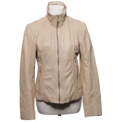 Veste en cuir (Beige) de Saki Collection Coton, Cuir, Polyester