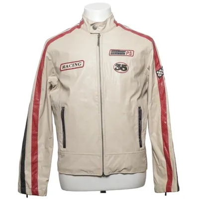 Blouson de moto (Beige, Noir, Rouge) de Theo Polyester, Polyuréthane