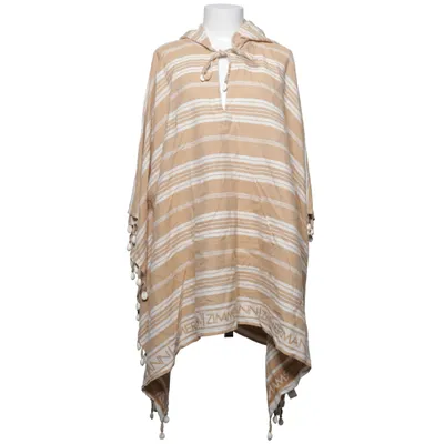 Poncho (Brown, White) from Zimmermann Cotton, Linen