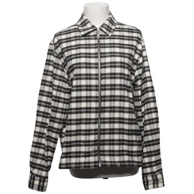 Överskjorta (Svart, Vit) från Bershka Elastan, Polyester, Viskos