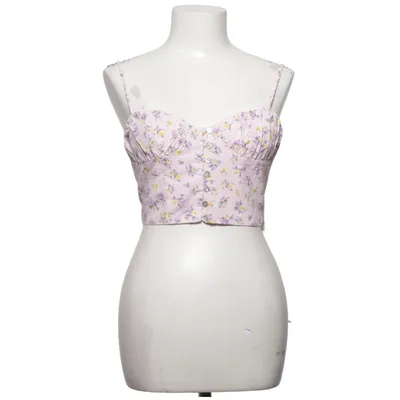 Crop top (Pink, Lilla, Gul) fra Zara Bomuld, Linned, Viscose